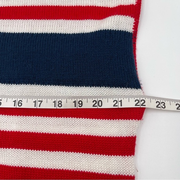 Vintage Sweater Bazaar SZ Med? Sleeveless Sweater Knit Red White Blue Patriotic - Picture 4 of 7
